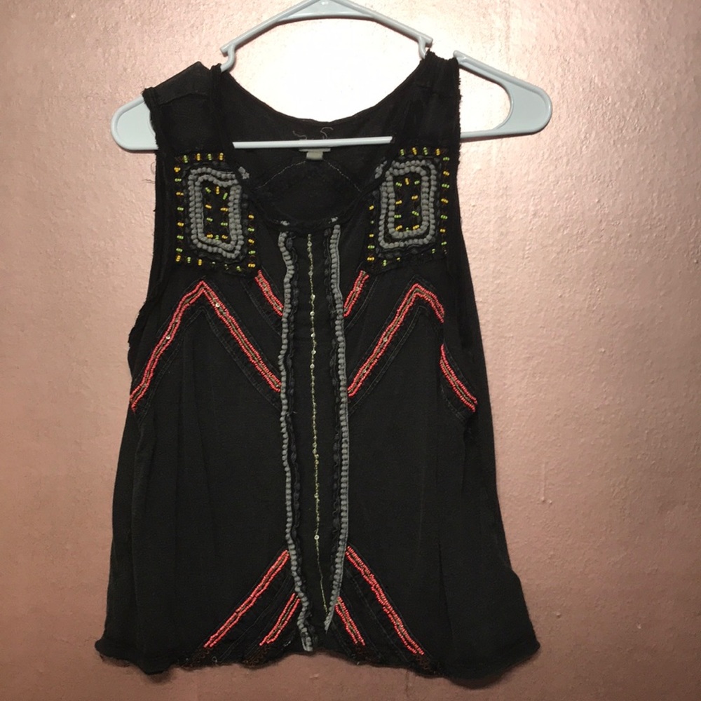 Beaded black top